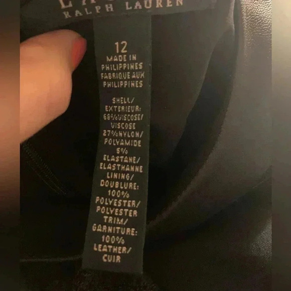 Ralph Lauren Black Label Leather/Cotton Dress - Picture 5 of 5